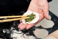 Making chinese dumpling Royalty Free Stock Photo