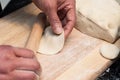 Making chinese dumpling Royalty Free Stock Photo