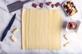 Making chocolate mini croissants. Gastronomic Royalty Free Stock Photo