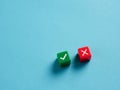 Making a choice or decision between the right and the wrong. To accept or to reject