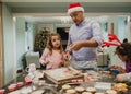 Making Chritmas Biscuits With Dad Royalty Free Stock Photo