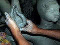 The Making of the clay idol of Goddess Durga.