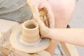 Making the clay pot Royalty Free Stock Photo