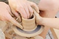 Making the clay pot Royalty Free Stock Photo