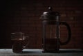 Making a coffee with french press Royalty Free Stock Photo