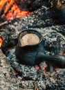 Making coffee process on the campfire