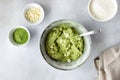 making cookies, brownies with Matcha green tea and chocolate chips Royalty Free Stock Photo