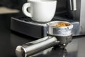 Making a cup of espresso coffee Royalty Free Stock Photo