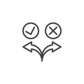 Making decision line icon