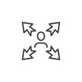 Making decision line icon
