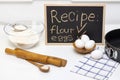 making dough for bread or homemade baked goods. ingredients on the table Royalty Free Stock Photo