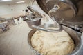 Making dough for bread in a kneader in a bakery Royalty Free Stock Photo
