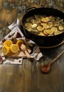 Making the Elderflower cordial - third step Royalty Free Stock Photo