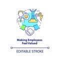 Making employees feel valued concept icon