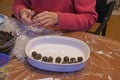 Making fine chocolate truffles