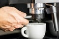 Making fresh espresso Royalty Free Stock Photo