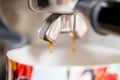 Making fresh espresso in coffee maker Royalty Free Stock Photo