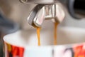 Making fresh espresso in coffee maker Royalty Free Stock Photo