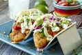 Making of Fresh Fish Tacos Royalty Free Stock Photo
