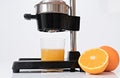 Making fresh orange juice . Royalty Free Stock Photo