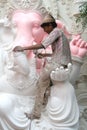 Making the Ganesha idol for Hindu festival