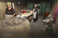 Making Georgian bread in Georgia, Caucasus Royalty Free Stock Photo