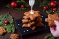 Making the gingerbread Christmas tree