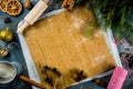 Making gingerbread cookie Royalty Free Stock Photo