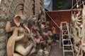 Making of goddess Durga idol for Durga puja