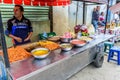 Making gringas at streetside stall, Santiago Sacatepequez, Guatemala Royalty Free Stock Photo