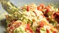 Making a guacamole with vegies recipe