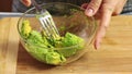 Making a guacamole with vegies recipe