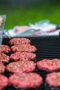 Making hamburgers on the grill Royalty Free Stock Photo