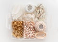 Making of handmade jewelry. bead making accessories Royalty Free Stock Photo