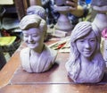 Sculpture heads on the street of china city