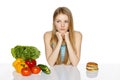 Making healthy diet choices Royalty Free Stock Photo