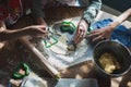 Making holiday cut out cookies