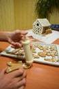 Making holiday gingerbread.