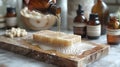 making homemade aromatic soap Royalty Free Stock Photo