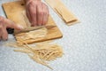 Making homemade noodles