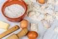 Making homemade ravioli pasta Royalty Free Stock Photo