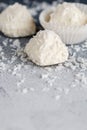 Making Homemade sweets from white chocolate with coconut Royalty Free Stock Photo