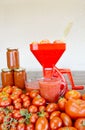 Making homemade tomato sauce Royalty Free Stock Photo