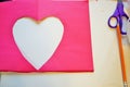Making homemade valentines day cards arts and crafts Royalty Free Stock Photo