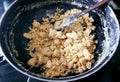 Making of Indian popular sweets Gujia stuffing