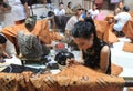 Making Indonesian traditional Batik Tulis