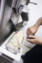 Making italian gelatto in kitchen Royalty Free Stock Photo