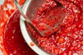 Making jam from guelder rose berries Royalty Free Stock Photo