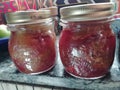 Making jams and preserves from fruit harvest