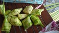 Making ketupat for eid fitr